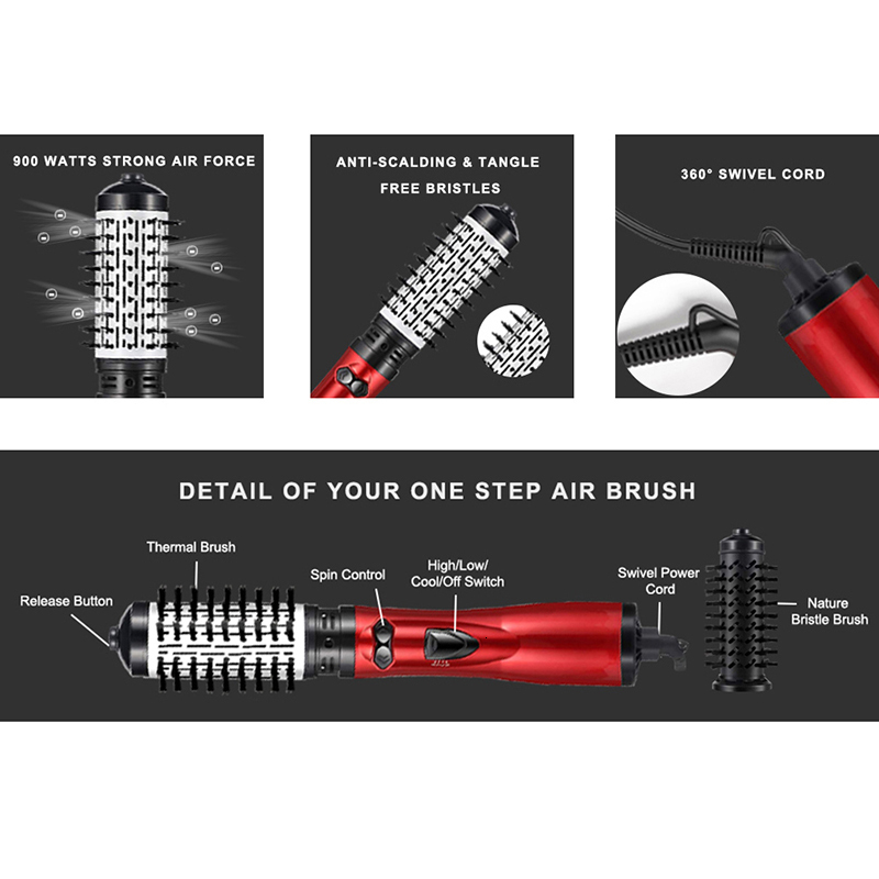 Hair Dryers Electric Straighter Comb 3 in 1 Multifunction Negative Ion Dryer and Volumizer Curler Brush Wet And Dry Use 230906