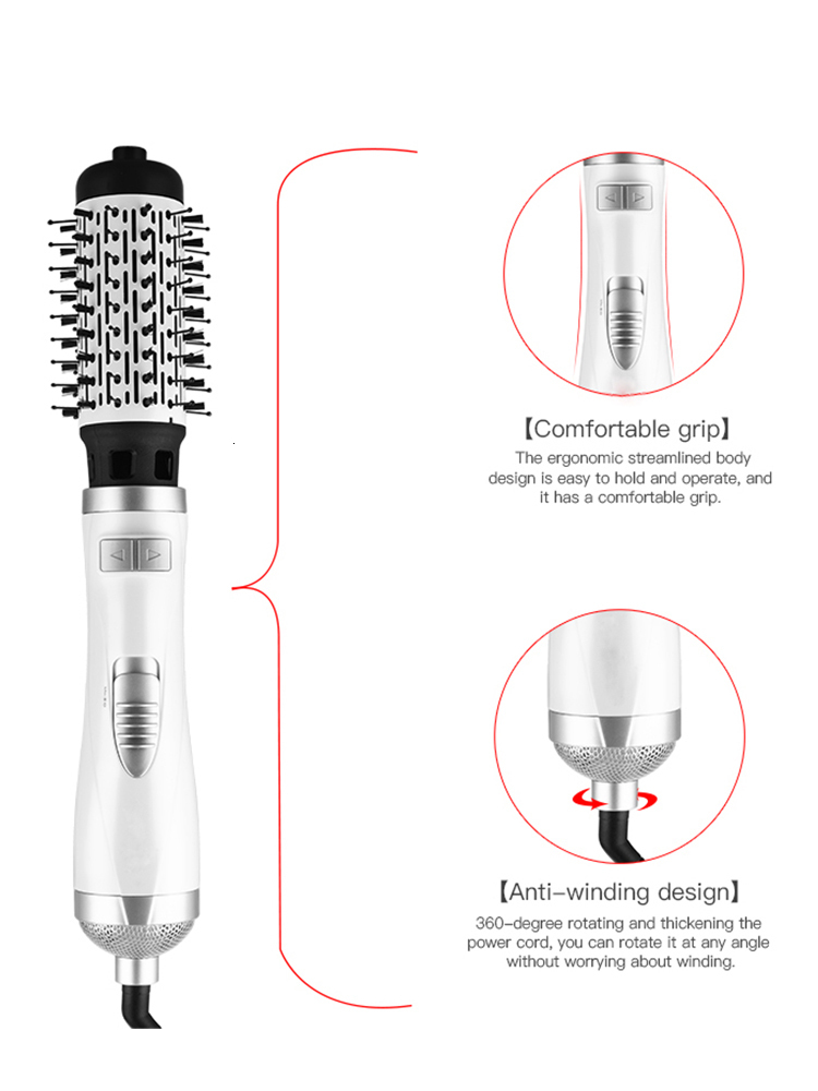 Hair Dryers 2 In 1 Dryer Brush Rotating Negative Ion Blower Ceramic Curler Volumizer Electric Air Styler 230906