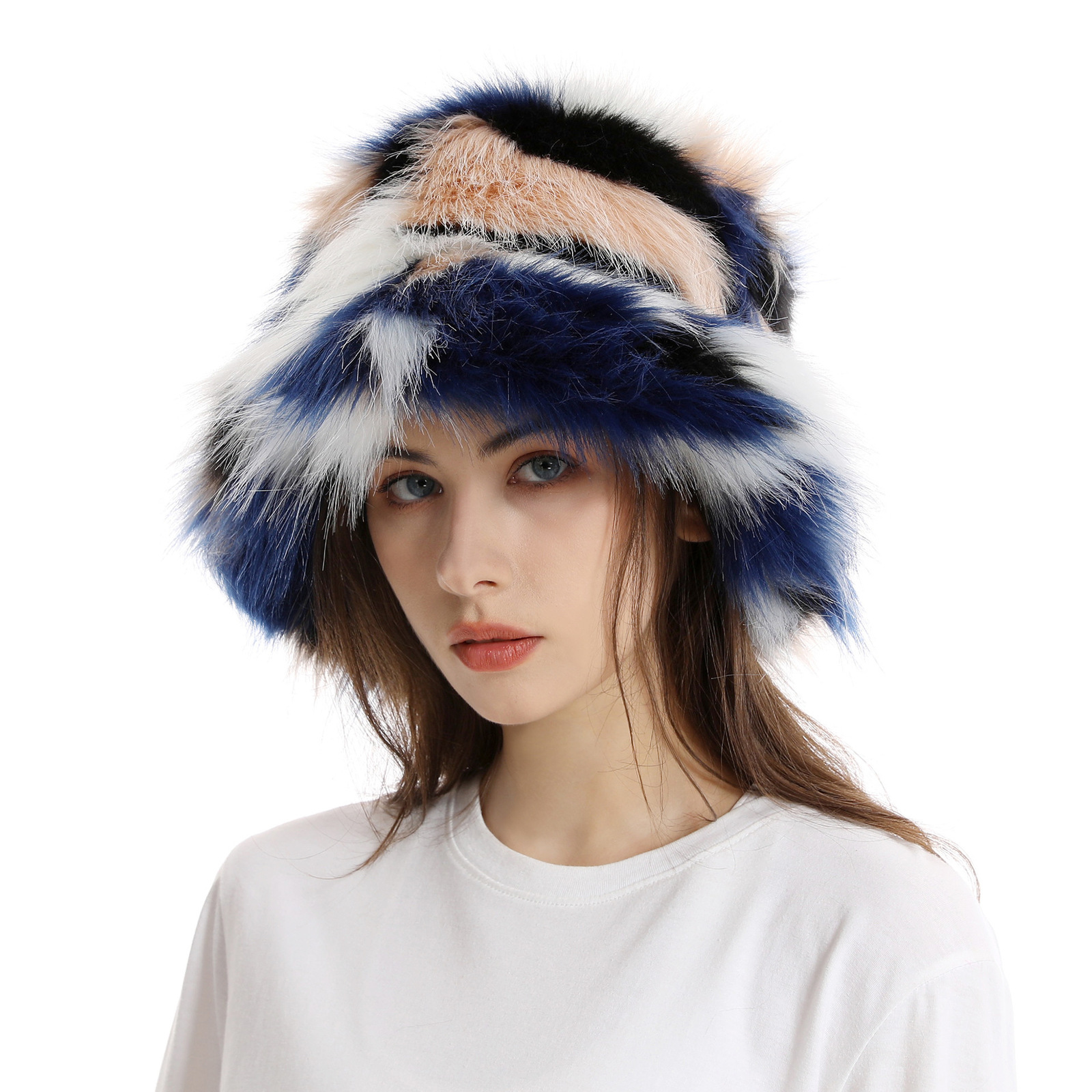 Wide Brim Hats Bucket Hats Fur hat Women's elegant autumn and winter fur Bucket hat Korean version high class warm hat cover cap 230906