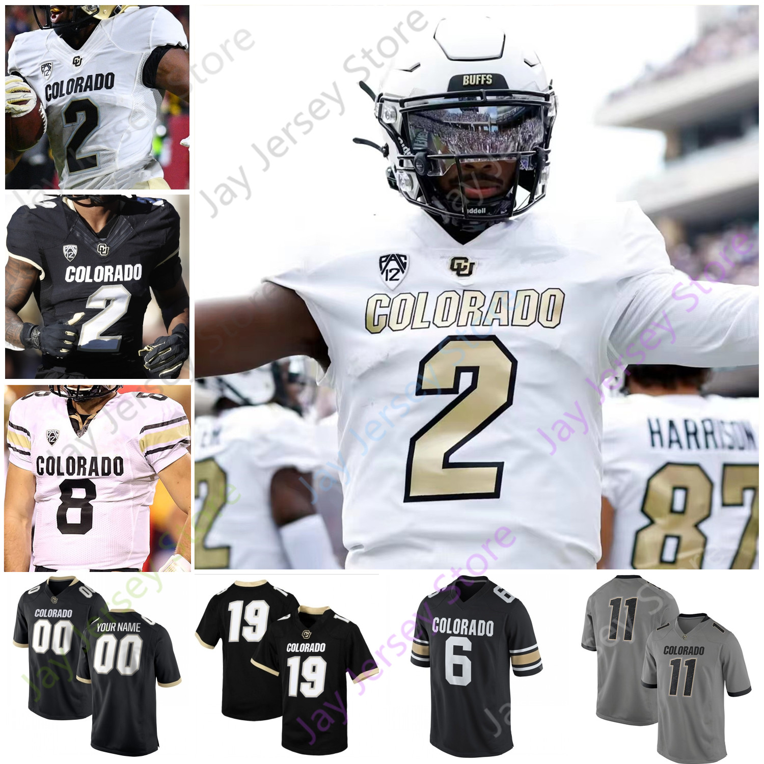 Colorado Buffaloes Football Jersey NCAA College Shedeur Sanders Dylan Edwards Shilo Sanders Trevor Woods Sy'veon Wilkerson Travis Hunter Hankerson Weaver Ham II
