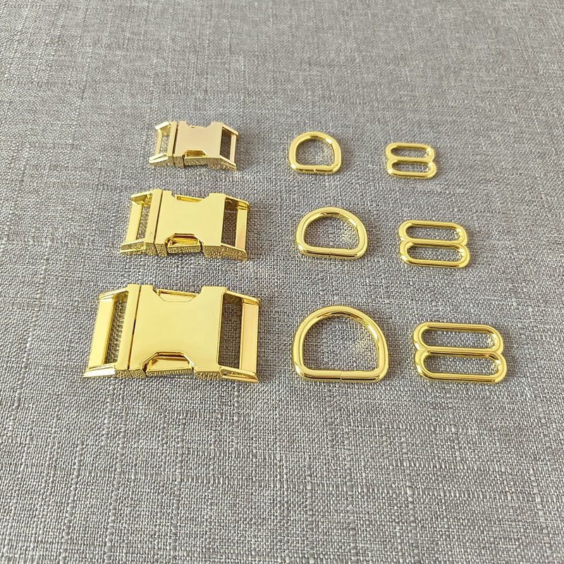 Buckles 1Set 15mm 20mm 25mm Strong Hardware Metal Straps Slider D Ring Release Belt Buckle For Pet Dog Collar Paracord Sewing Accessory 230907