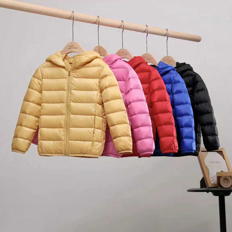 Down Coat Children's Down Jackets 2023 New Autumn Winter Hooded White Down Coats for Boys Ultralight Fluffy Girls Clothes R230905