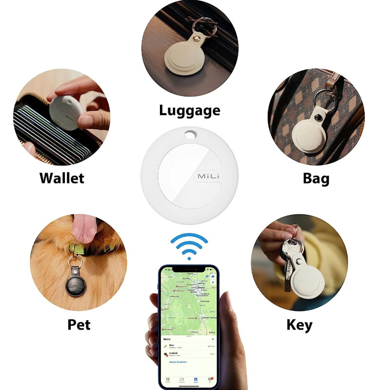 Militag Key Finder Item Finders MFi Certified Bluetooth GPS Cat Dog Locator Tracker Anti-loss Device Works with Apple Find My