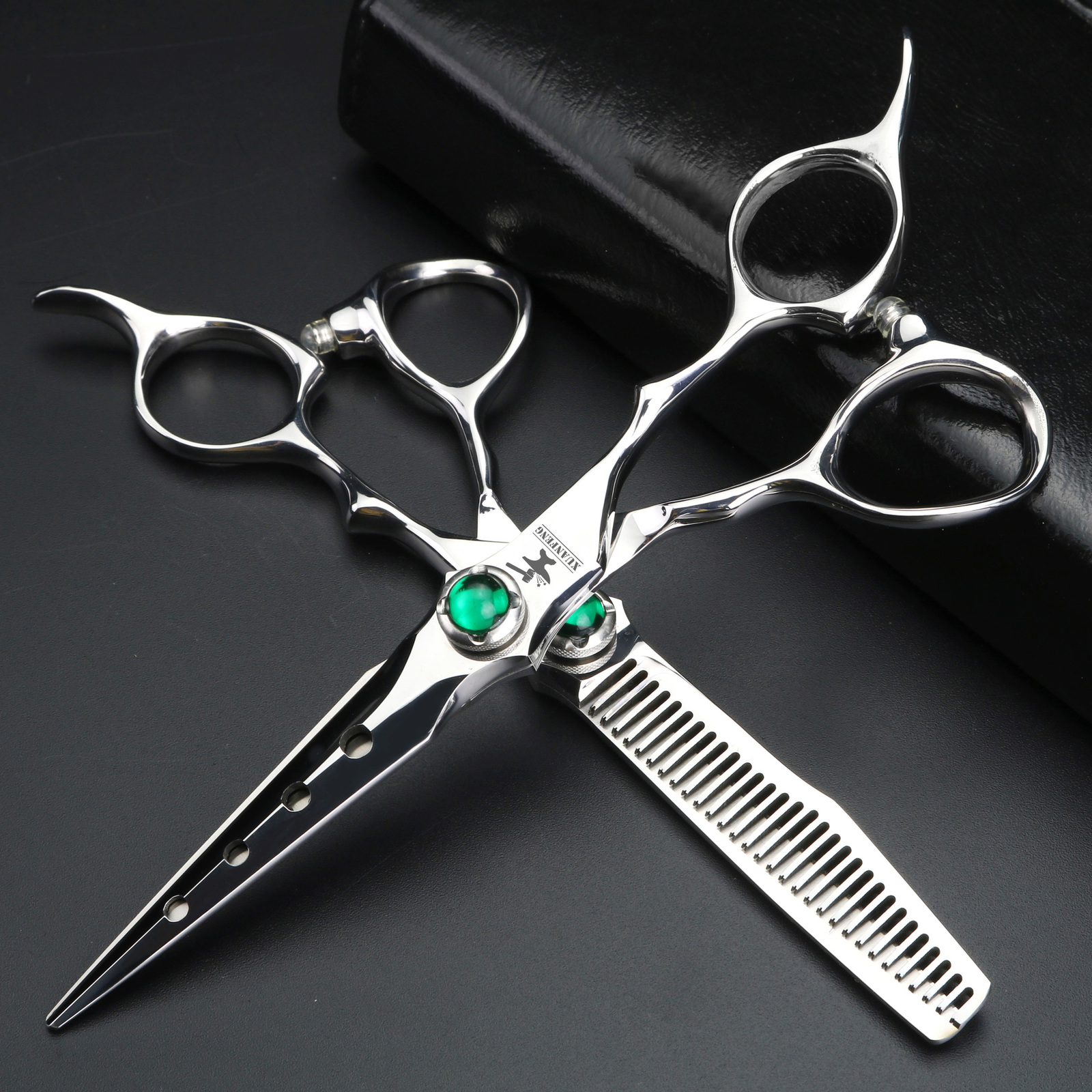 Scissors Shears VG10 Steel 6inch Professional Hair Barber Cutting and Thinning Set 230906