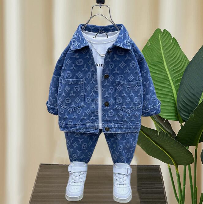 Clothing Sets autumn blue kids designer clothes boy Clothing Sets jeans jacket pant denim children coatY241113MZYG