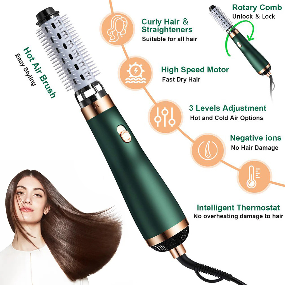 Hair Dryers Dryer Comb Air Curling For Roller Blow Ionic Straightening Brush Quick Dry Curler Iron 230906