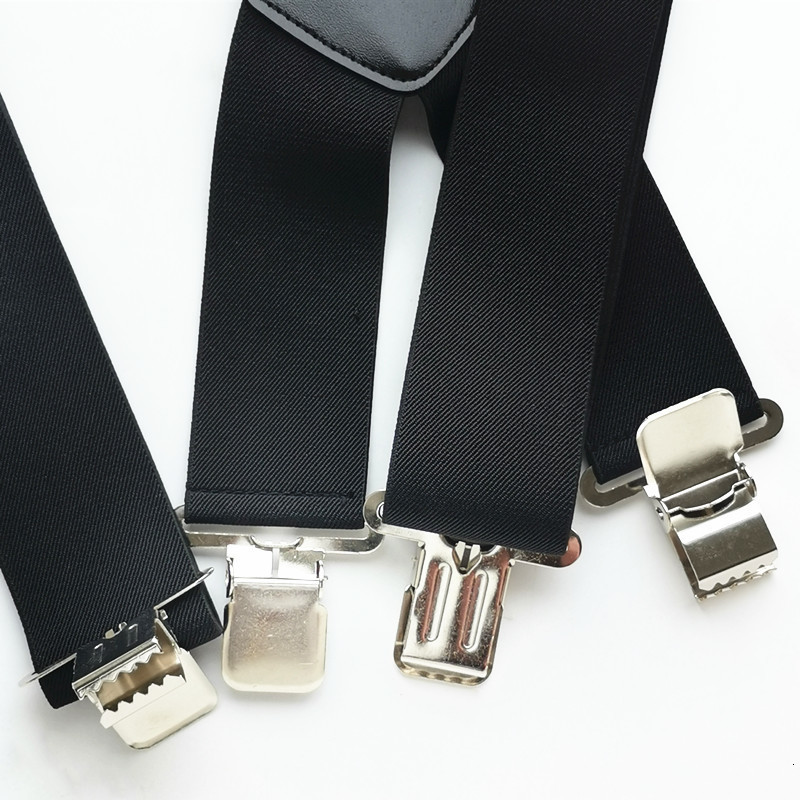 Suspenders Plus Size 50mm Wide Men Suspenders High Elastic Adjustable 4 Strong Clips Suspender Heavy Duty X Back Trousers Braces 5 Colors 230907