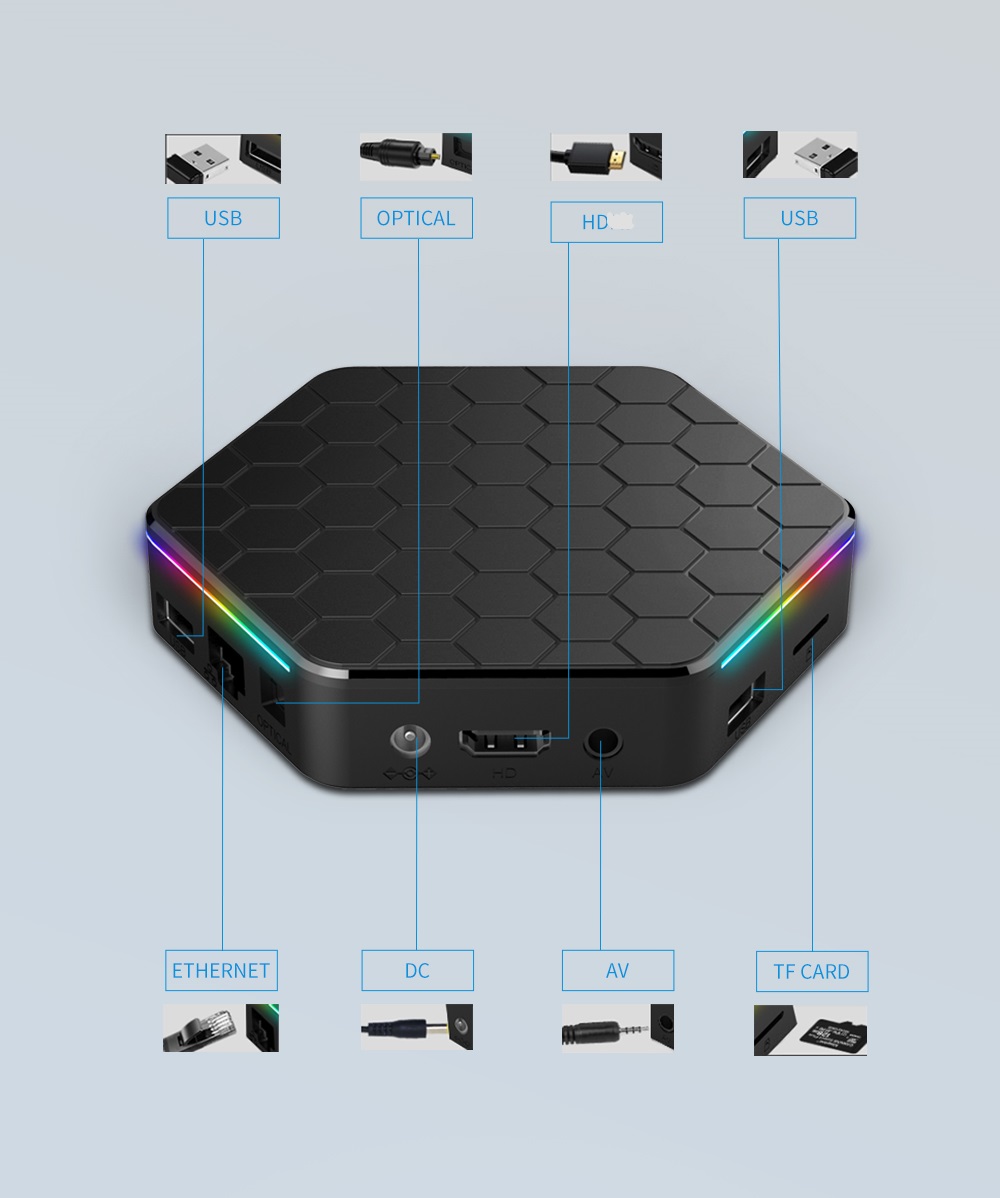 T95Z Plus Android 12.0 TV Box Allwinner H618 QUAD COER 8K 2.4G and 5G Wifi6 4GB ram 32GB ROM BT5.0 with ATV os function