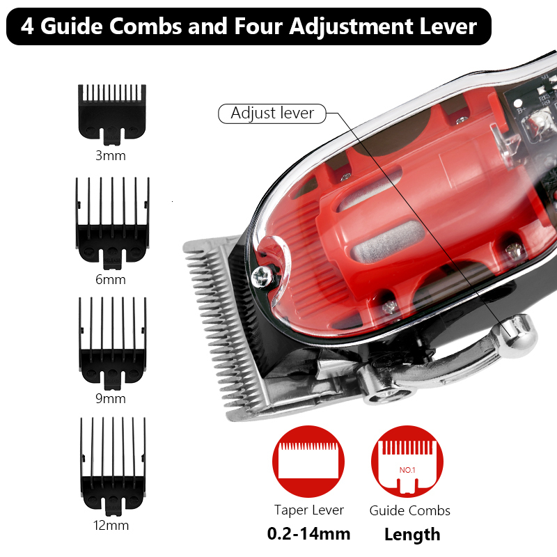 Electric Shavers Transparent Trimmer Men Beard Trimming Professional Clippers USB Rechargeable Machine Hair Cutting Shaving 230906
