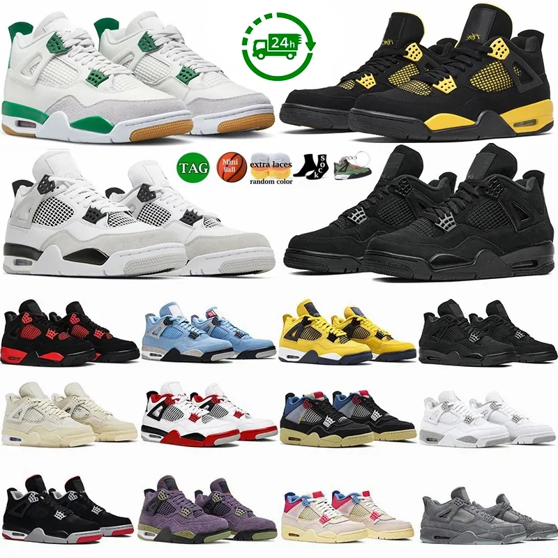 4 4s Basketball Shoes For Mens Women Jumpman IV Sports Sneakers Pine Green White Oreo University Blue Mocha Seafoam Thunder Military Black Cat shoes 4