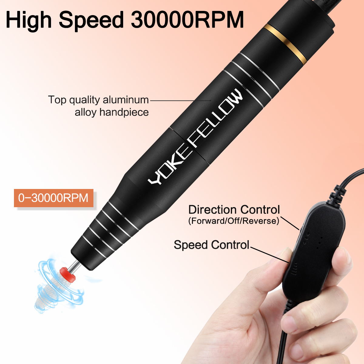 Nail Manicure Set 30000RPM Electric Nail Drill Machine USB Nail Polish Pen Manicure Tool Portable Nail File Milling Cutter Equipment For Salon 230809