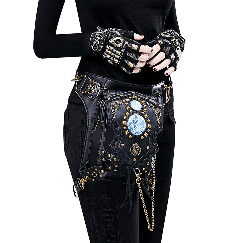 Waist Bags Chikage Personality Steampunk Style Shoulder Bag Large Capacity Multi-function Chain Bag Y2K style Trend Unisex Fanny Pack 230907