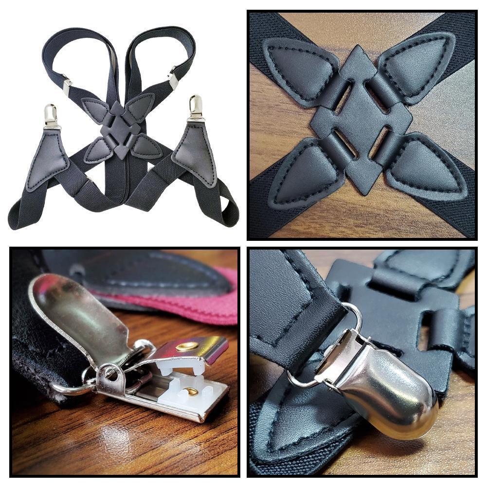 Suspenders Men's Suspenders Adjustable Braces X Shape Elastic Strap Side Clip Crossover Adult Suspensorio Trousers Apparel Accessories 230907
