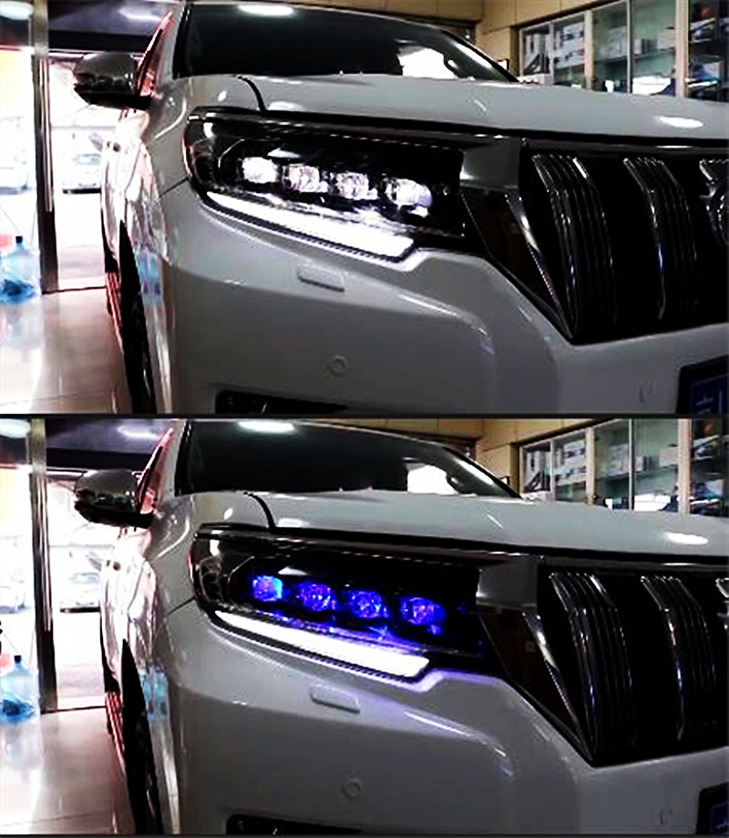Car Styling Headlights For Land Cruiser Prado 20 18-20 20 LED 4 Lens Headlight High Low Beam Daytime Lights