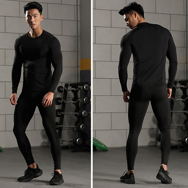 Men's Thermal Underwear Winter Thermal Underwear Men Warm First Layer Man Undrewear Set Compression Quick Drying Second Skin Long Johns Sport 2 S