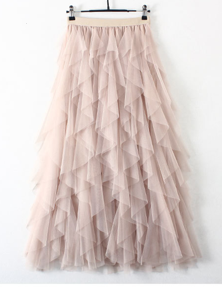 Skirts TIGENA Tutu Tulle Long Maxi Skirt Women Fashion Korean Cute Pink High Waist Pleated Skirt Mesh Female Lady Aesthetic Faldas 230907