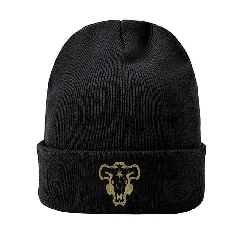 Beanie/Skull Caps Anime Black Clover Winter Warm Adult Bouncy Hats Outdoor Leisure Student Knit Hat Unisex Kids Cartoon Printing Knitted Cap Gifts x09