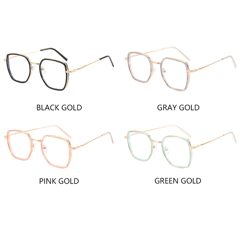 Sunglasses Frames 3Color Computer Blue Blocking Light Glasses Men Eyeglasses Frame Transparent Opticos Para Mujer Vintage Square Glasses Women 230907