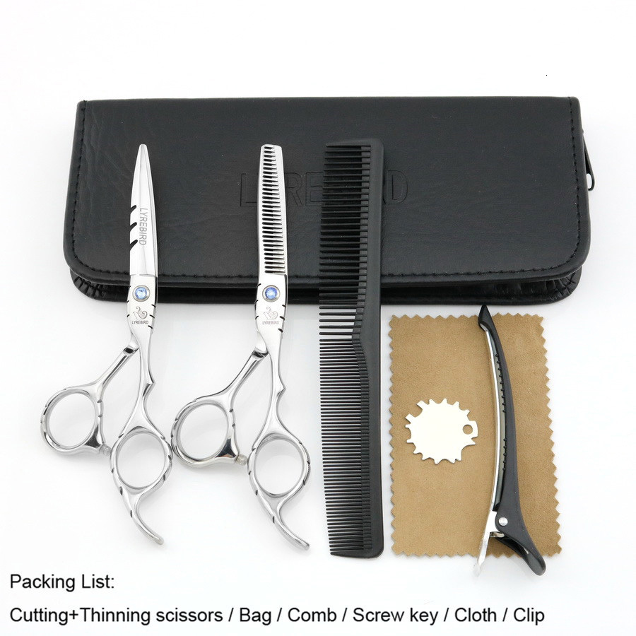 Scissors Shears Hair 55 INCH 6 Japan Barber Cutting Blue Stone Shear Salon Tools LYREBIRD 230906