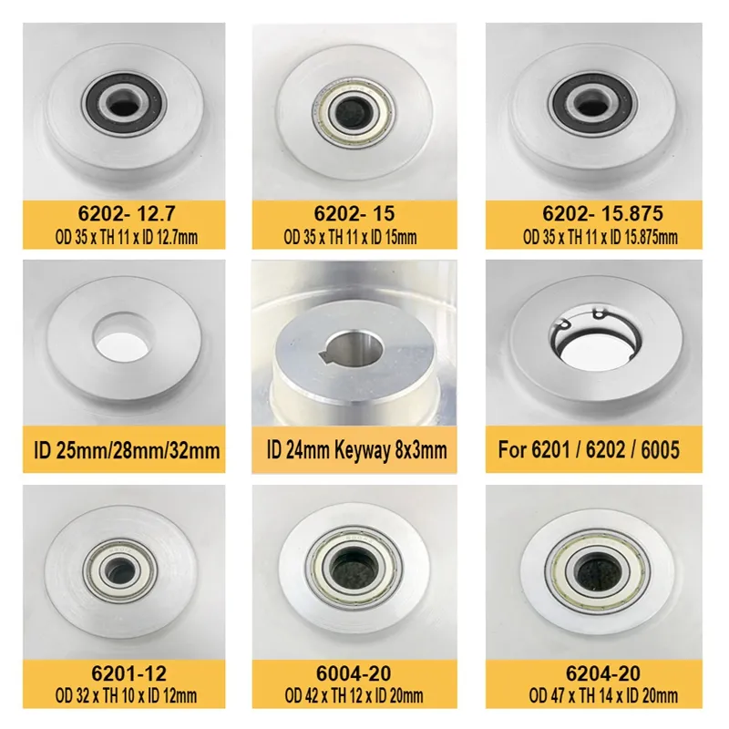 wholesale 100/200/250x100mm Belt Grinder Replacement Parts Grooved Rubber Contact Wheel Dynamically Balanced12 LL