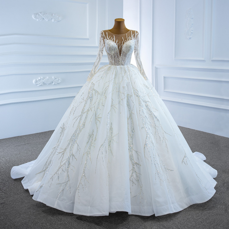 Gorgeous Crystals Design Wedding Dresses New A-Line Ruffles Sweetheart Applique Gown Chapel Train Dress Lace Sequined Shiny Retro Bridal Gowns 403