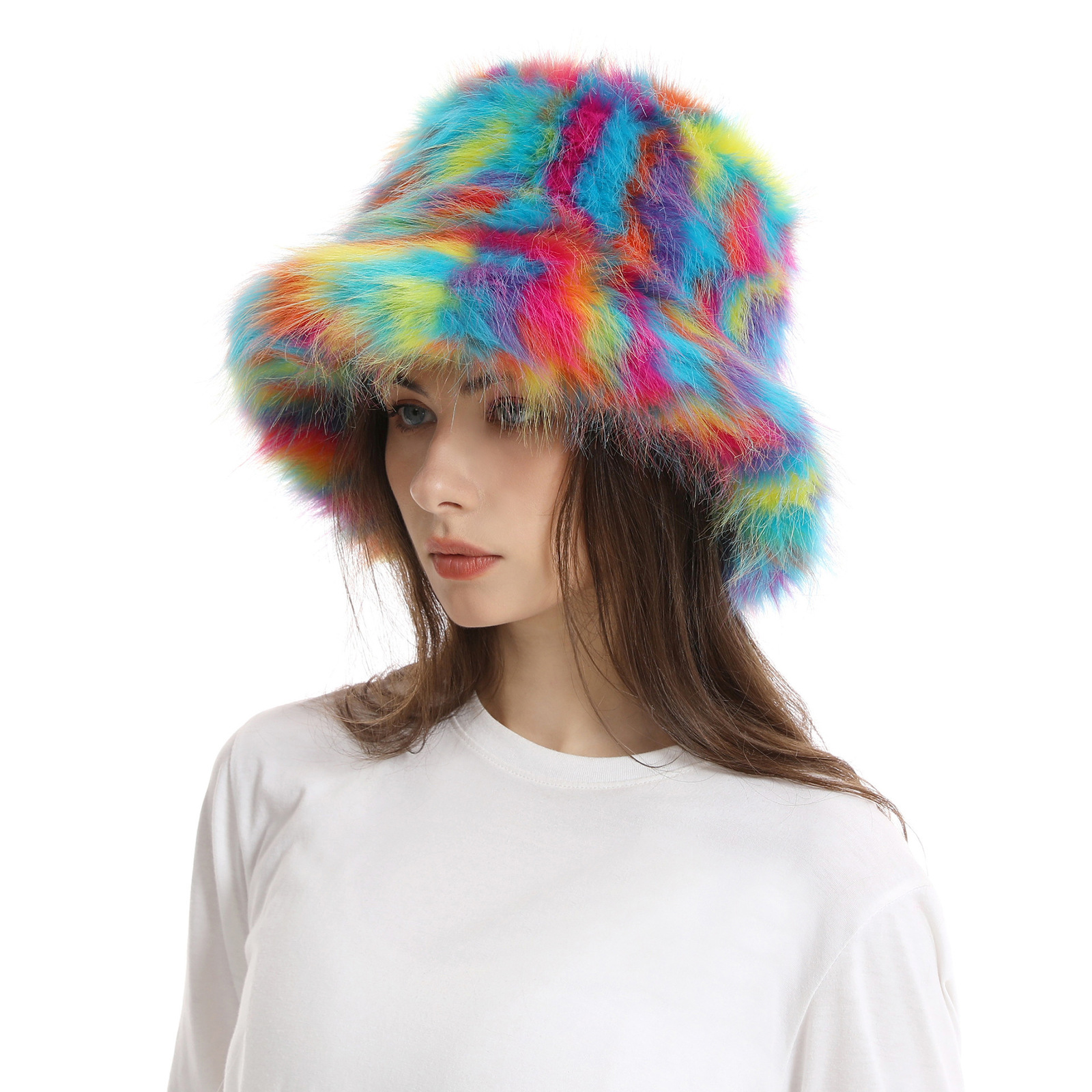 Wide Brim Hats Bucket Hats Fur hat Women's elegant autumn and winter fur Bucket hat Korean version high class warm hat cover cap 230906