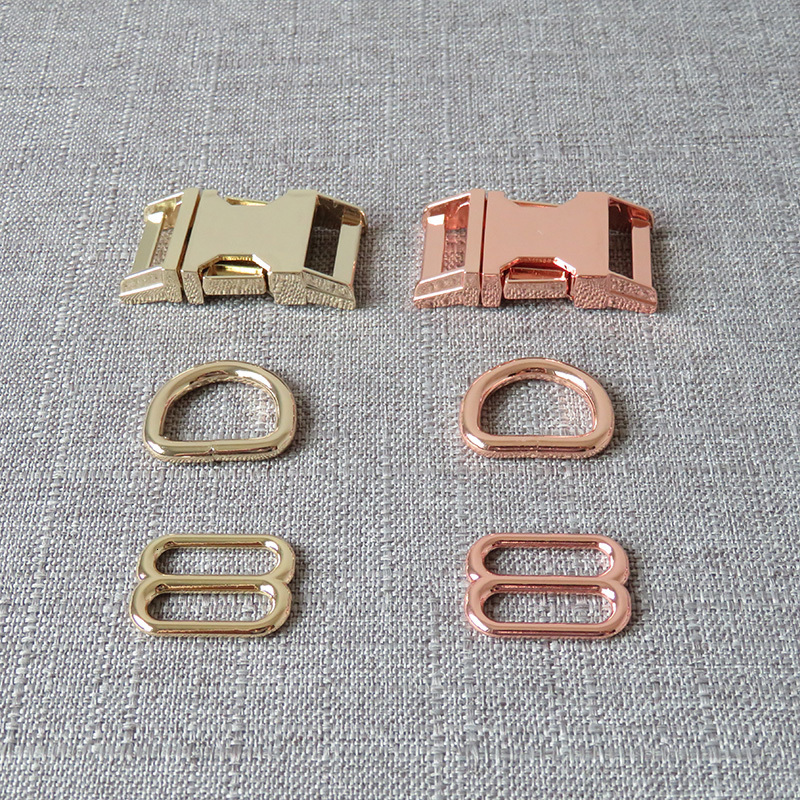 Buckles 1Set 15mm 20mm 25mm Strong Hardware Metal Straps Slider D Ring Release Belt Buckle For Pet Dog Collar Paracord Sewing Accessory 230907