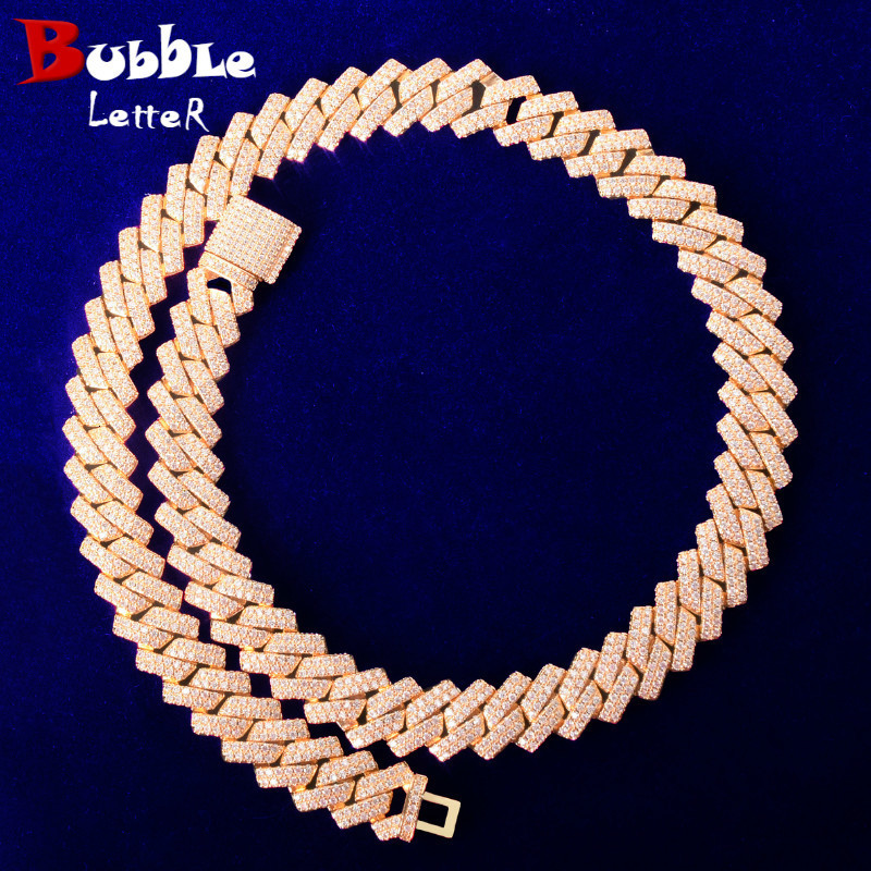 Pendant Necklaces Bubble Letter Miami Cuban Link Chain for Men Necklace Choker Charms Gold Color Iced Out Fashion Jewelry Trend 230907