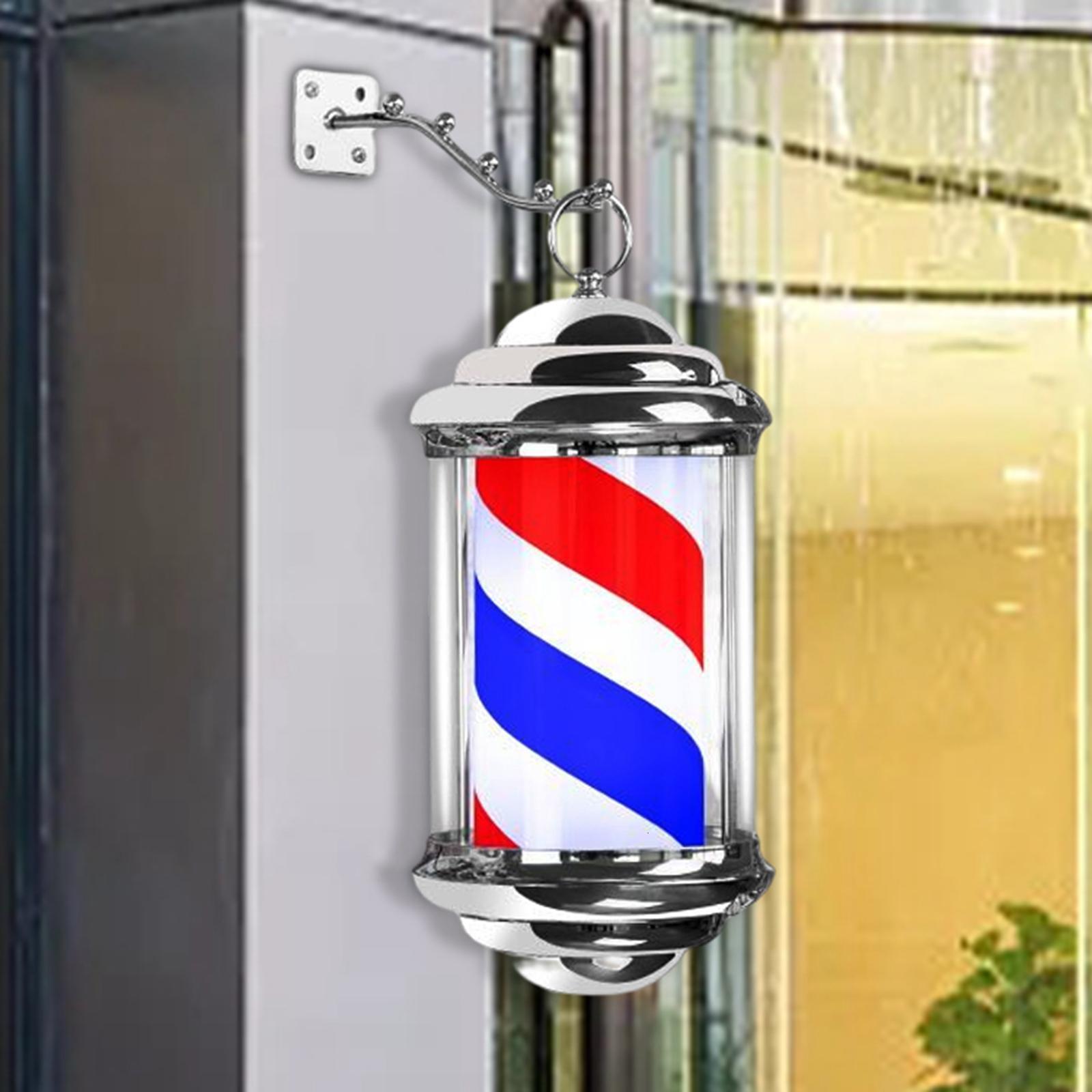 Connectors Retro Style Barber Pole Light Rotating Salon Sign Stand Lamp for Indoor 230906