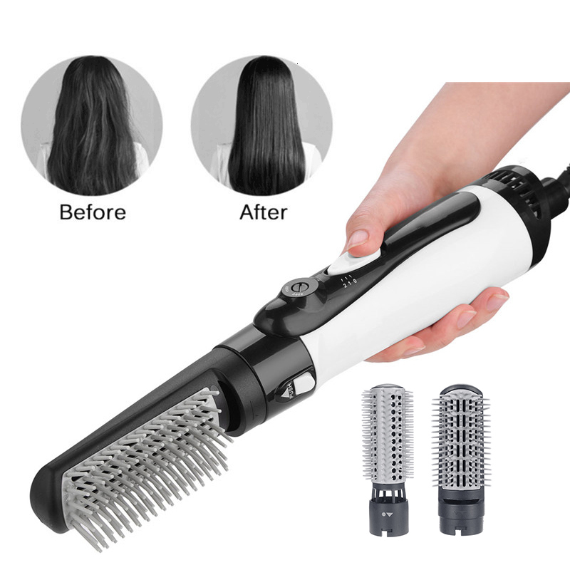 Hair Dryers Multifunctional Dryer Curling Brush Straightener Comb 1200W Rotating 3 In 1 Air Blow 230906