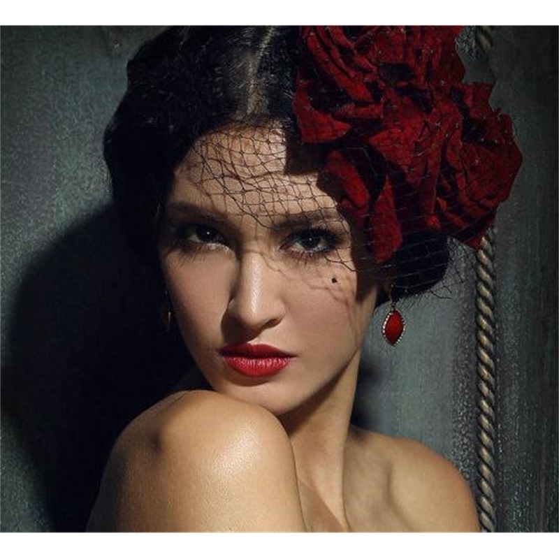 Other Fashion Accessories Mini Top Hat Red Flower Rose Clip Veil Gothic Lolita Fancy Handmade Hair Clips Goth 230906