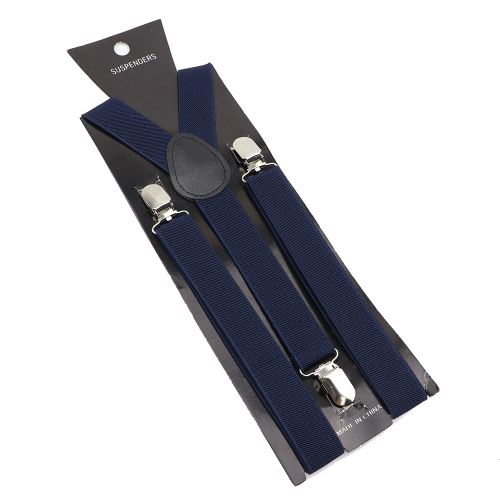 Suspenders Solid Color Elastic Leather Suspenders Braces Men Women Black Blue Red Adjustable Straps For Wedding Suit Skirt Accessories Gift 230907