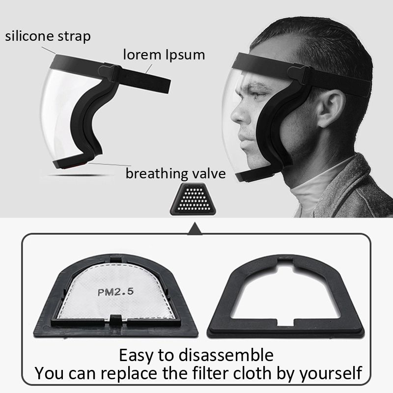 Salad Tools Work Protection Mask Full Face Protector Shield Transparent Protector Face Protective Screen Kitchen Gadgets Accessories 230906