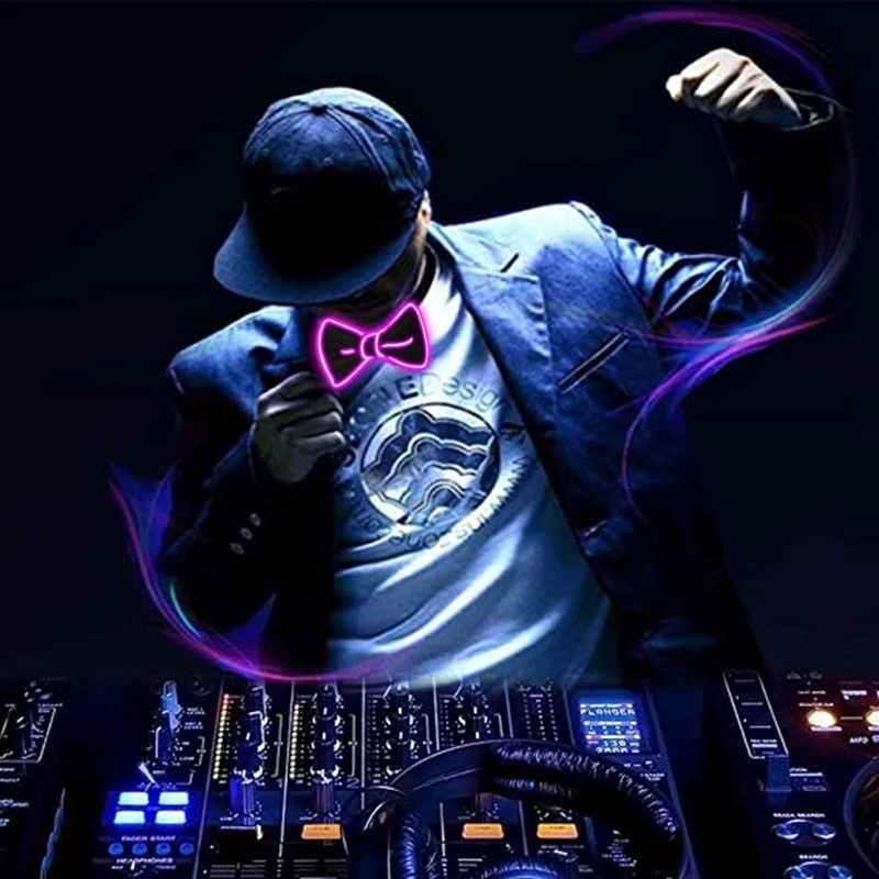 Suspenders Men's Light Up LED Suspenders Bow Tie Unisex Elastic Adjustable Pants Suspender Illuminated Led For Music Festival Costume Party 23090
