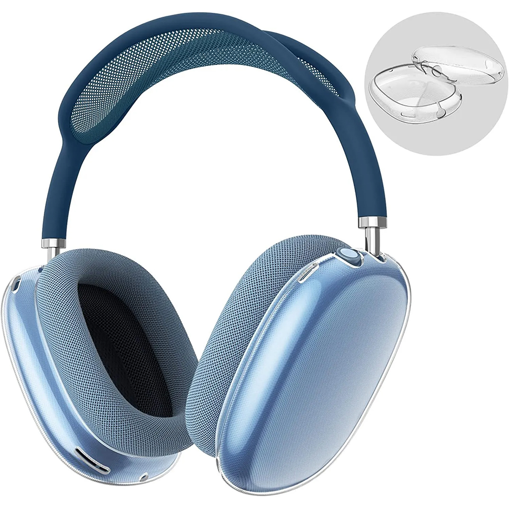 OEM Quality For Air Pro Max 2 Headphone with Protector Case Wireless Bluetooth Headset Head Mounted Earphone Headband Transparent TPU For Apple iPhone