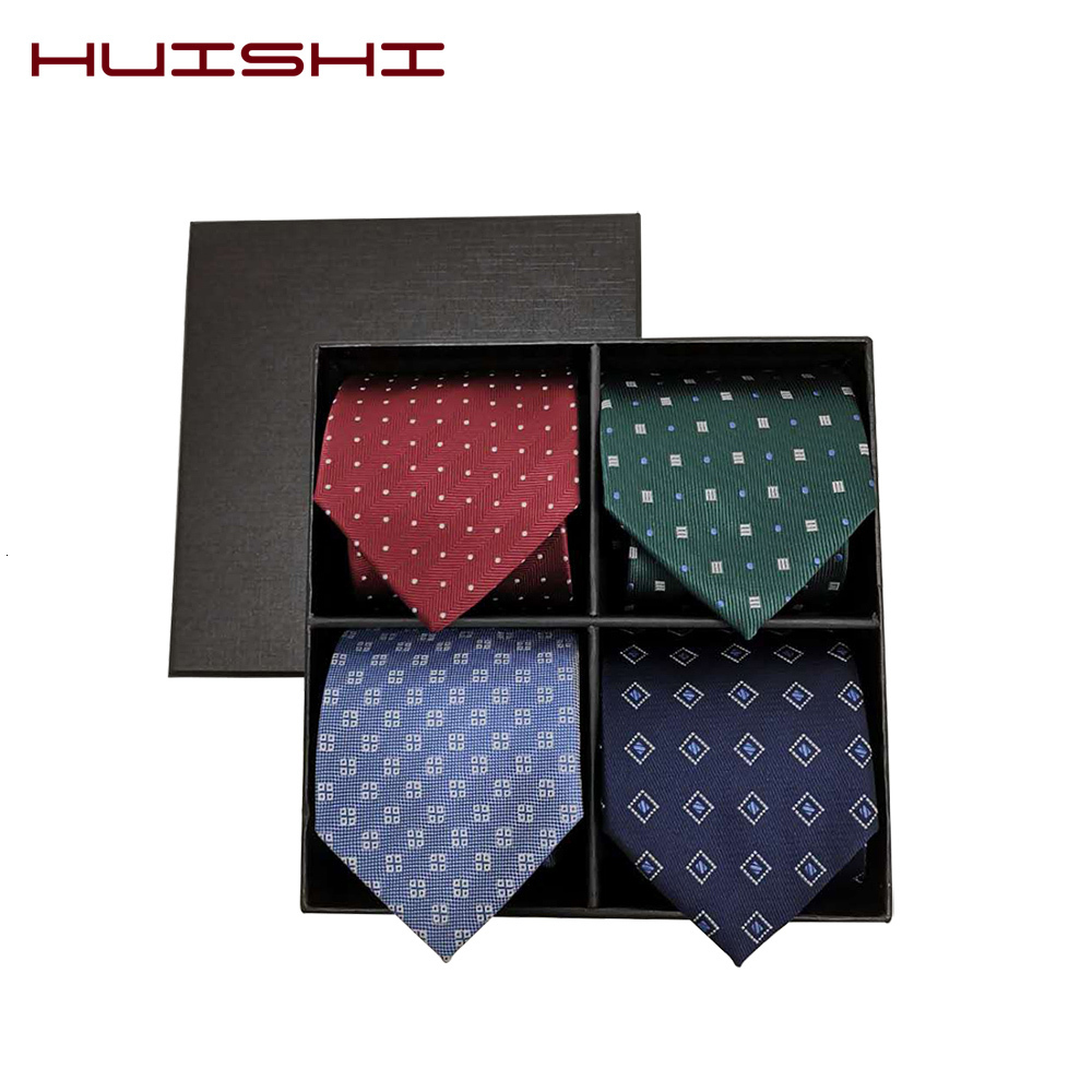 Neck Ties HUISHI 8CM 8 Styles Mens Solid Dark Blue Color Neck Tie 6cm Waterproof Jacquard Necktie Daily Wear Cravat Wedding Party For Men 230907