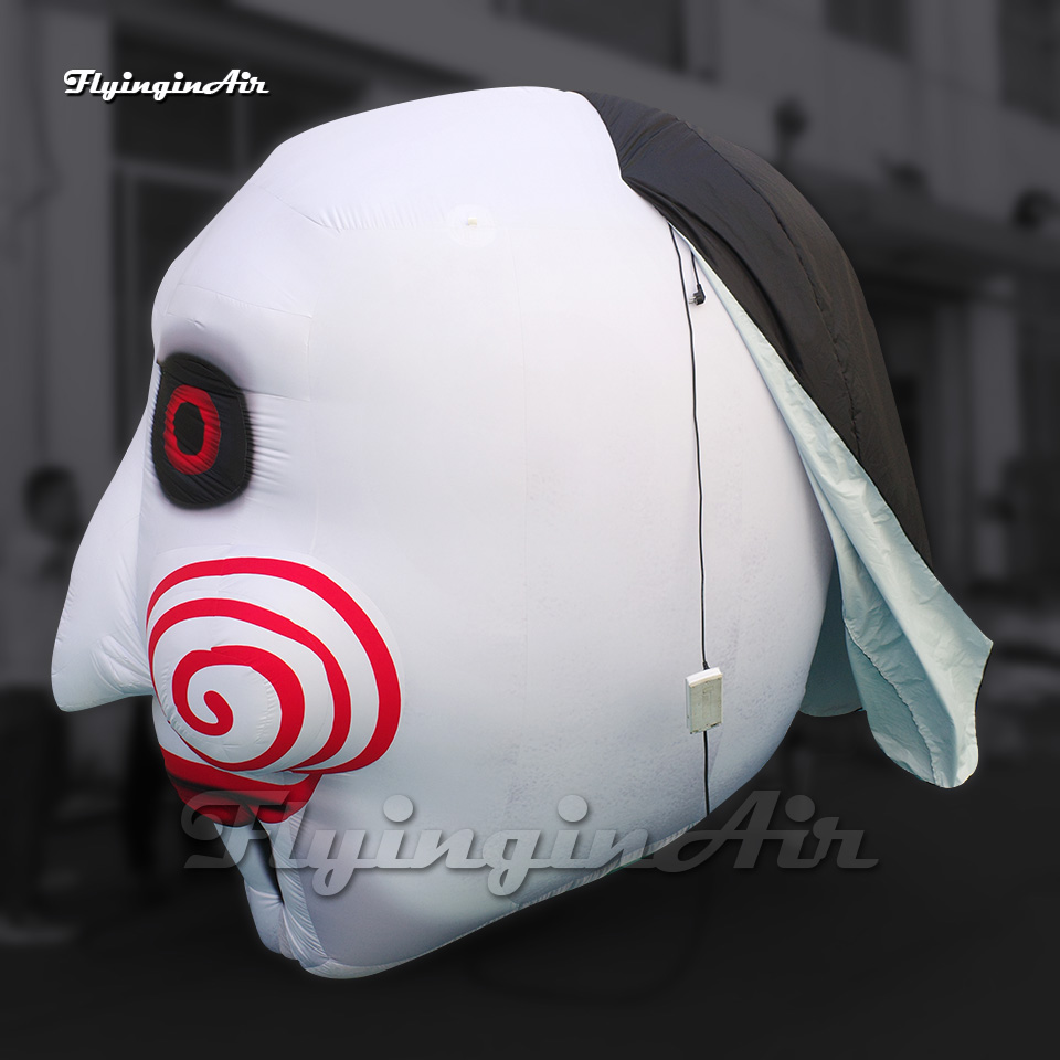 3m Scary Giant Inflatable Billy Saw Mask Air Blow Up Clown Head For Halloween Party Decoration