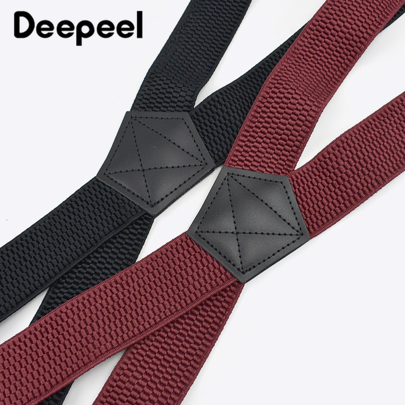 Suspenders 1Pc 3.5*120cm Men's Suspender Adult 4 Clips Mens Suspenders X Type Elastic Adjustable Strap Wide Braces Work Male Jockstrap 230907