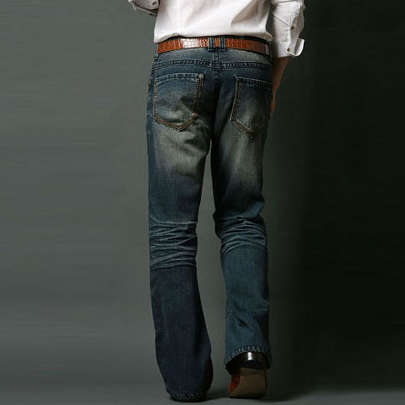 Men s Jeans Micro Flared Of Men Boot Cut Denim Pants Middle Waist Slim Comfortable Classic Retro Blue Male Trousers Size 28 40 230906