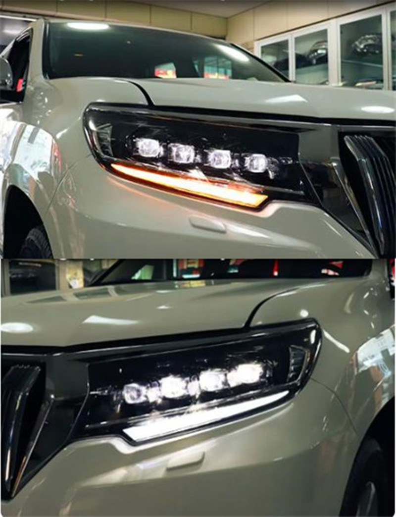 Car Styling Headlights For Land Cruiser Prado 20 18-20 20 LED 4 Lens Headlight High Low Beam Daytime Lights