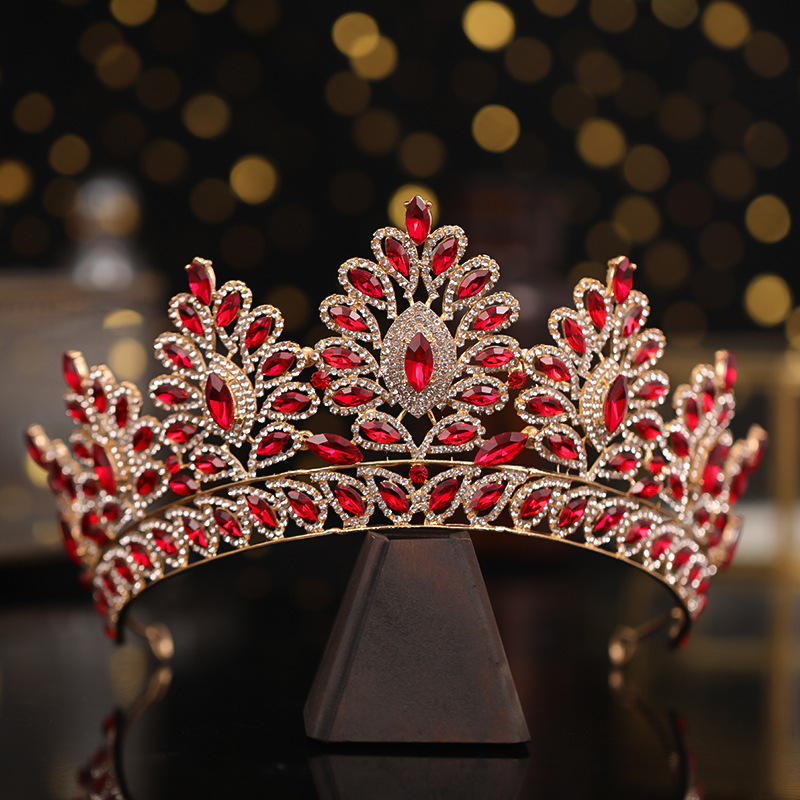 Wedding Hair Jewelry Big Baroque Crystal Tiaras Wedding Crown for Brides Women Hair Accessories Headpieces Princess Pageant couronne mariage FORSEVEN 