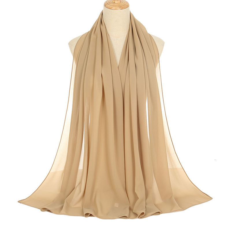 Scarves 70*180cm Muslim Chiffon Hijab Shawls Scarf Women Solid Color Head Wraps Women Hijabs Scarves Ladies Foulard Femme Muslim Veil 230907