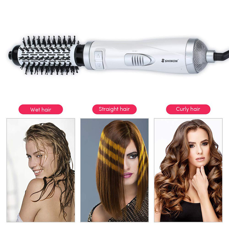 Hair Dryers 220V Automatic Rotating Electric Straightener Brush Curler Heat Airflow Dryer Air Bursh Volume Styler 230906