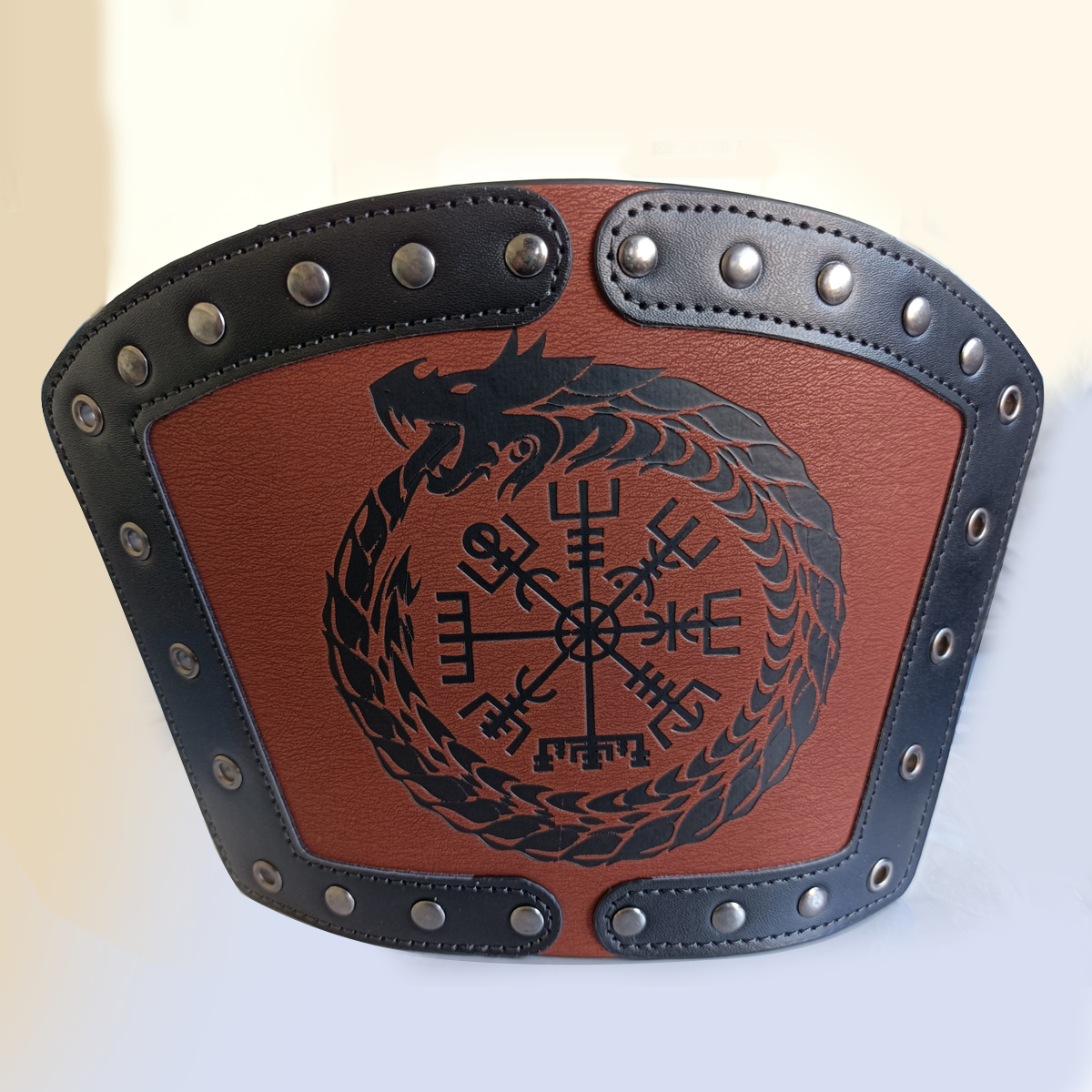 Bangle Odin Symbol of Runes Wide Bangle Nordic Viking Compass Punk Dragon Head Leather Bracelet Men Cuff Wristband Jewelry Gift 230907