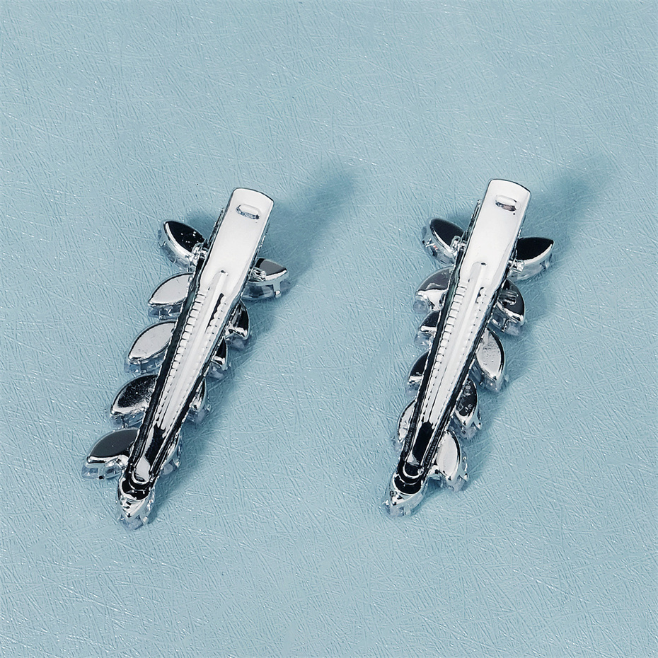 Wedding Hair Jewelry Efily Korean Fashion Cubic Zirconia Hair Clips 2PcsLot Crystal Barrette Hairpins for Women Girl Bridal Wedding Hair Accessories 2