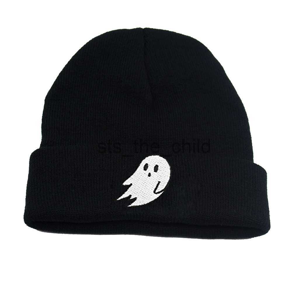 Beanie/Skull Caps Women Men Winter Beanies Hat Hallowmas Cute Ghost Gothic Street Knitted Bonnet Cap Cotton Fashion Warm Skullies Beanies Hat x0907