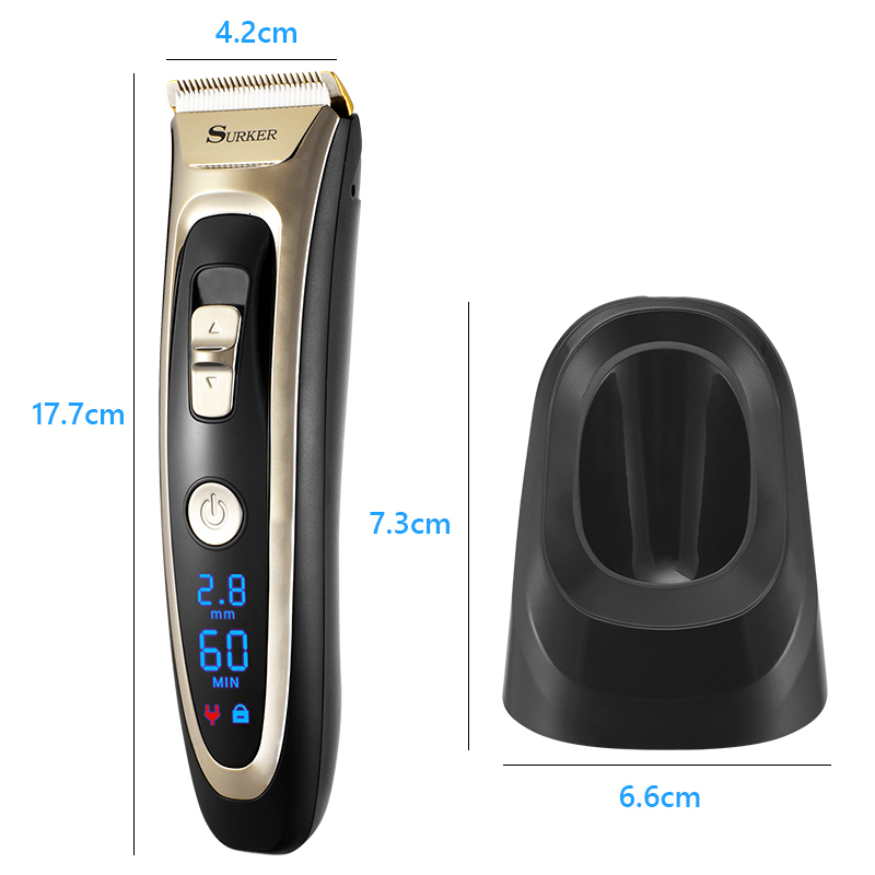 Electric Shavers Professional Digital Hair Trimmer Rechargeable Clipper Men's Cordless Haircut Adjustable Ceramic Blade Man Shaver 230906