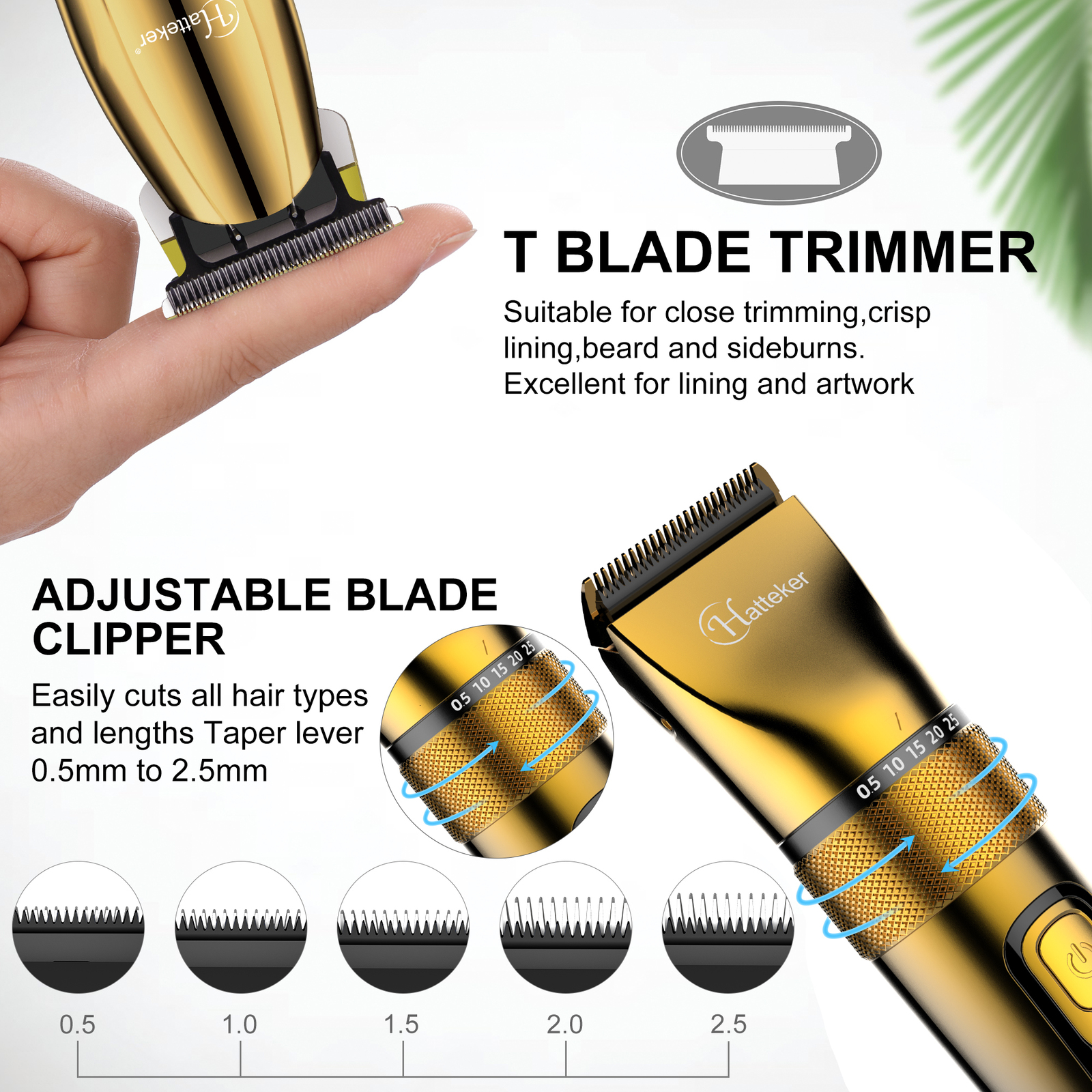 Electric Shavers Hatteker men hair clipper 2 machine set rechargeable electric shaver for body trimmer cutting 230906