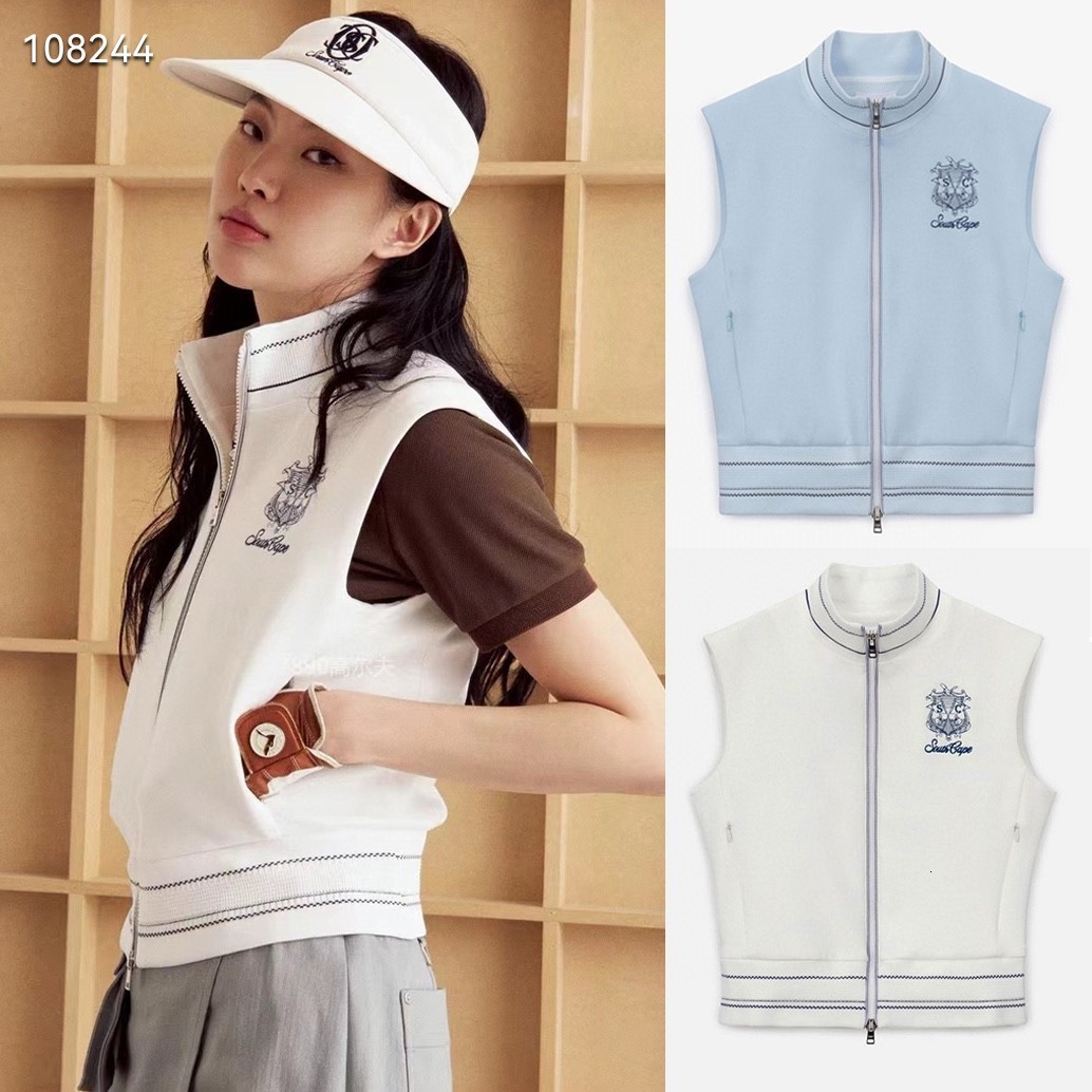 Golf Jackets South Cape Golf Women Vest Top Early Autumn Thin Leisure Sports Slim-fit Zipper Vest Golf Coat 230907