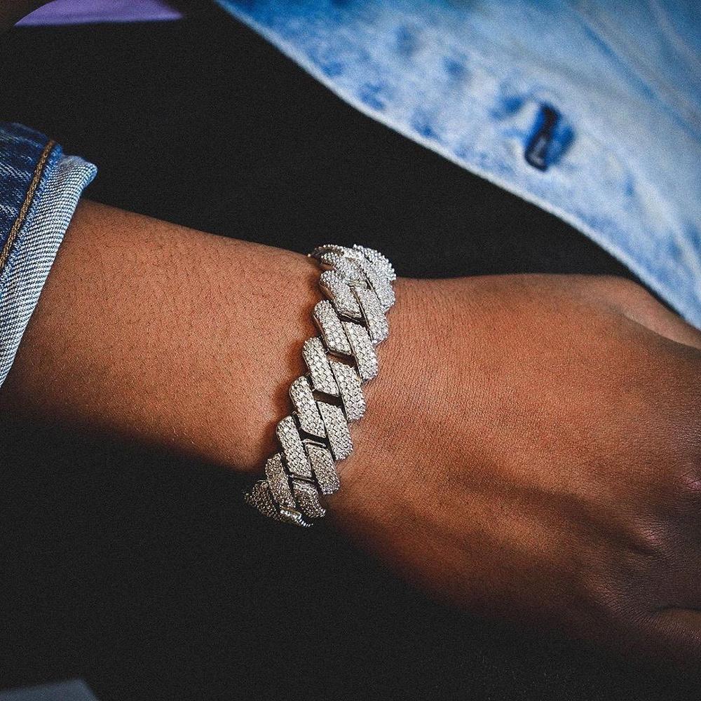 Pendant Necklaces High quality iced out men jewelry 5A cz hip hop micro pave 19mm cuban link chain big heavy chunky necklace for men boy 230907